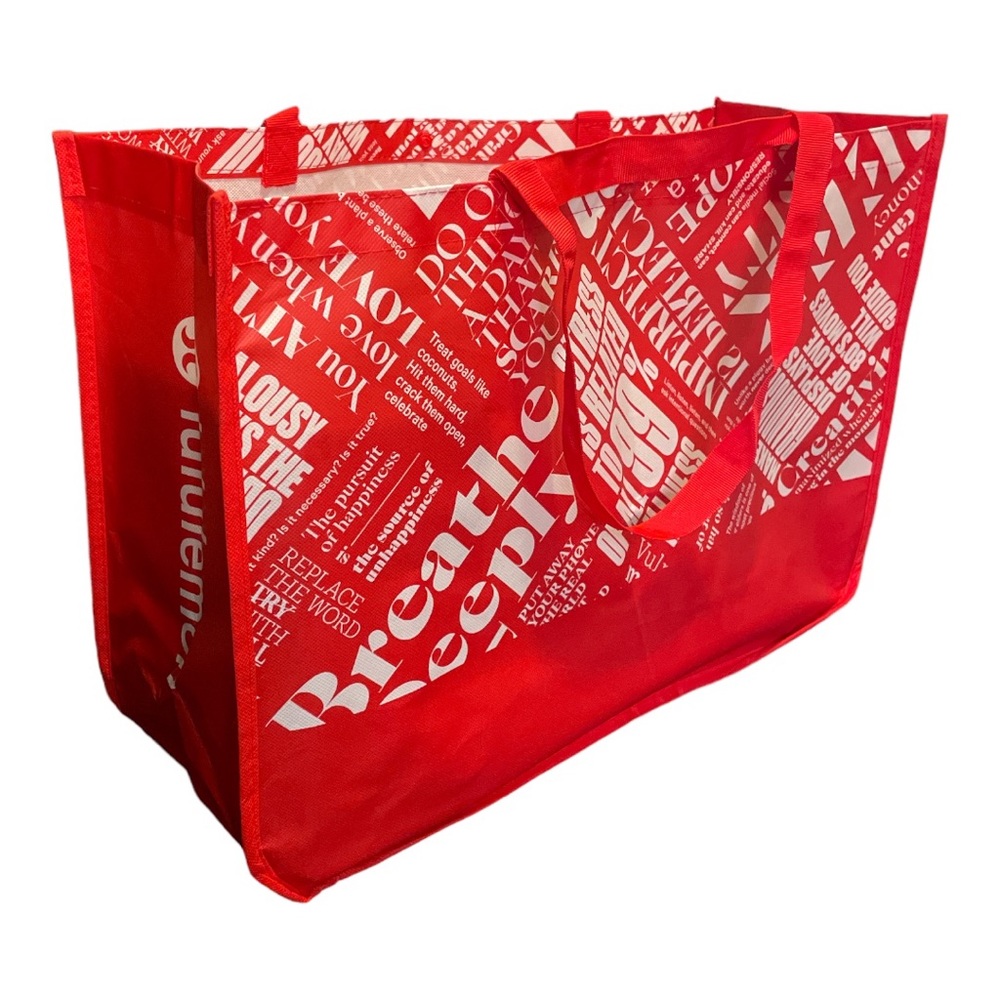 Lululemon Reusable Red and White Holiday Jumbo Tote, New